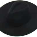 Suwequest Wide Brim Fedora Hats for Women Men Formal Church Caps Felted Dress Hat Sombreros Black ,Size M-L 