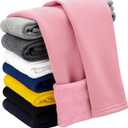 Auranso Girls Winter Warm Cotton Fleece Lined Leggings Thick Thermal Tights Pants (5-6 Years, Pink)