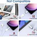 3 x TechMatte Lightning to USB C Type C Adapter Cable, Not for Headphones/OTG, 1.8-2.2A 15W Fast Charging Data Sync, for iPhone 16 iPhone 15 Series iPad iPod AirPods, w Anti-Lost Holder