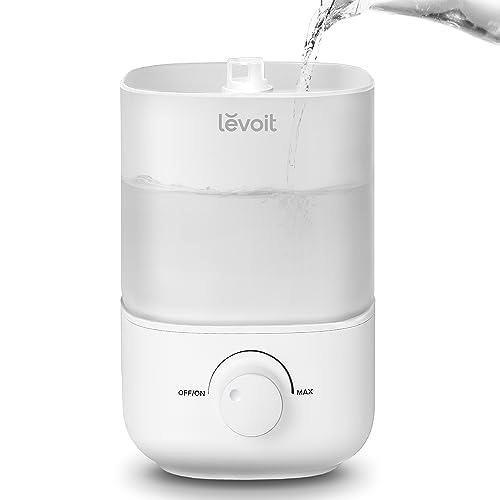LEVOIT Top Fill Humidifiers for Bedroom, 2.5L Tank for Large Room, Easy to Fill & Clean, 28dB Quiet Cool Mist Air Humidifier for Home Baby Nursery & Plants, Auto Shut-off and BPA-Free for Safety, 25H