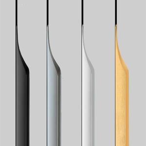 5 Pack Finger Pulls for Cabinets, Streamlined Long Concealed Handle for Home Kitchen Door Drawer Cabinet, Mount Finger Edge Tab Pull Aluminum (Black,200mm/7.87" Overall Length)
