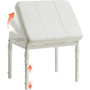 TIOPGHAD Adjustable Ottoman Pouf, 4 Height Position & 60 Degree Tilt Angle Adjustment Ottomans Footrest Foot Stools Pouffe Footstool for Under Desk Living Room Home(Beige)