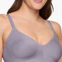 Warners Women's Blissful Benefits Underarm-smoothing With Seamless Stretch Wireless Lightly Lined Comfort Bra Blue