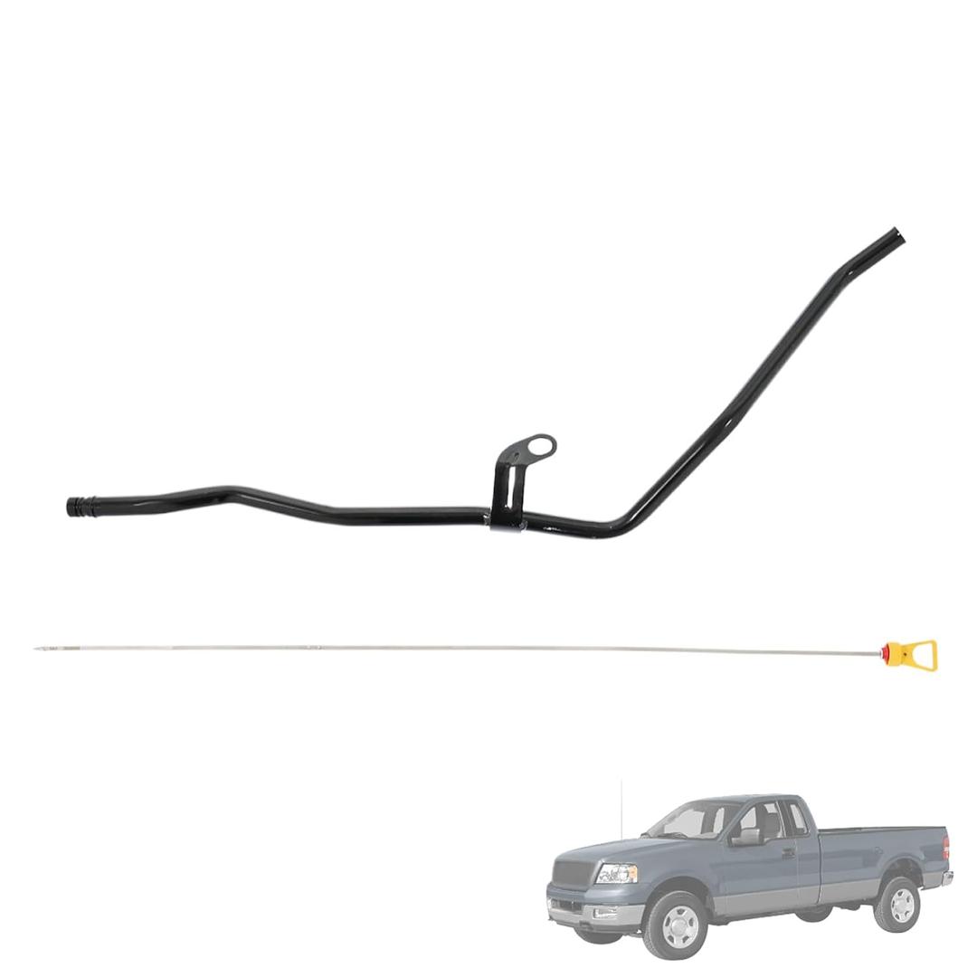 2Pcs Transmission 4R70W Fluid Filler Dipstick Tube & Fluid Level Indicator Dipstick 5L3Z-7A020-B Fit for Ford F-150 2005-2008 Fit for Lincoln Mark LT 2006-2008 V8 5.4L Replace 6L3Z-7A228-A