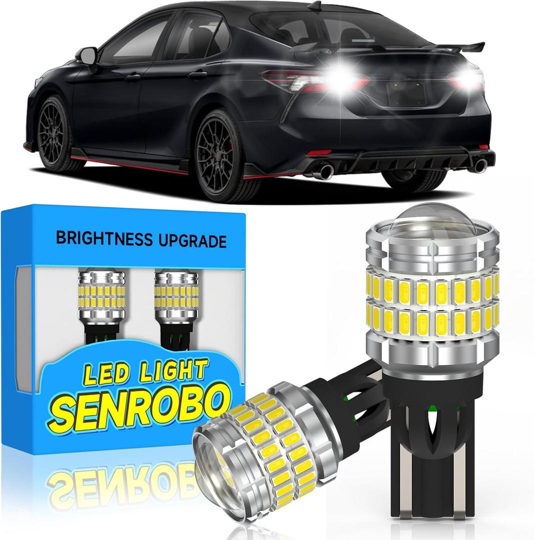 921 912 LED Reverse Light Bulb Fit for Toyota Camry 2000-2024, Super Bright T15 LED Bulb with Lens, 6000K Cool White Backup Lights Replacement, Pack of 2