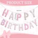 Suncalla Pre-strung Happy Birthday Banner Sign Reusable Felt Happy Birthday Garland Hanging Decorations Party Bunting Garland for Party Decor Photo Prop Home Backdrop (Cute)