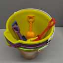 Didaey 6 Set 9 Inch Beach Sand Buckets and Shovels Set Includes Large Sand Buckets and Shovels Beach Pails Toys for Kids for Summer Theme Party Favors Summer Game (6 Colors), Buckets: 9 inches, Shovels: 7.5 x 2.5 inches