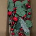 Grunyia 10 Pack Christmas Artificial Berry Twigs for Tree Decoration, DIY Red Berry Stems for Crafts Wreath Garland Ornaments Decor