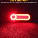 Partsam 2PCS 6 Inch Oval LED Trailer Tail Lights with Halo Glow 54 LEDs, 4-in-1 Stop Turn Tail Brake Reverse Combo Red/White/Amber, IP67 Waterproof Flush Mount Grommet Kit 10-30V, Patent Pending