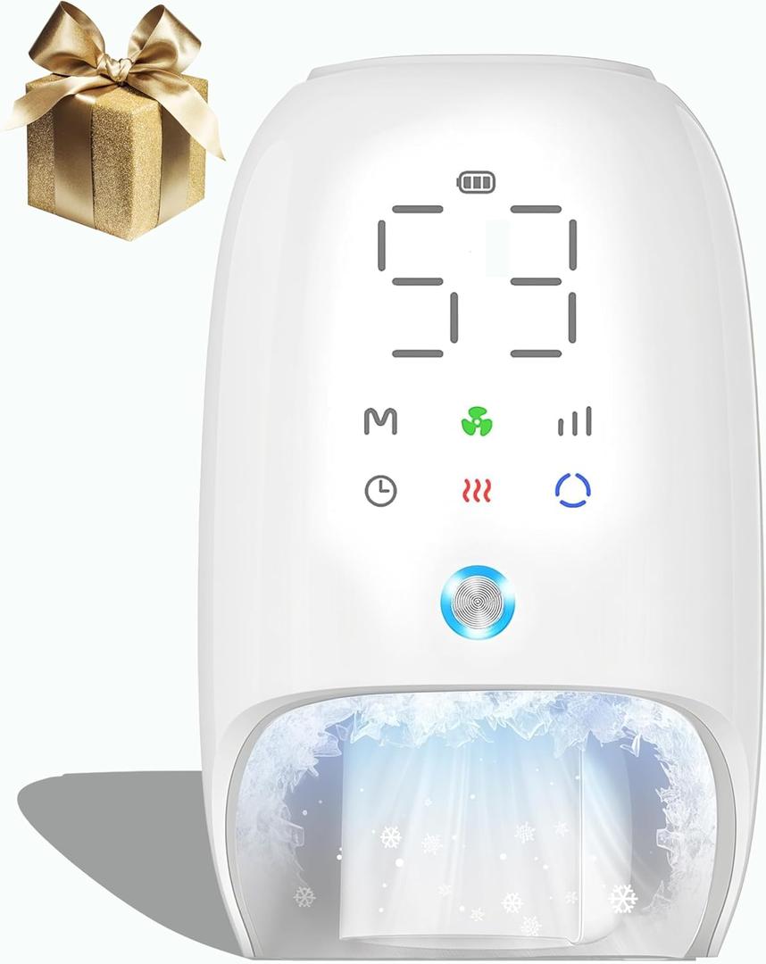 Cordless Hand Massager with Heat and Compression, Kneading Rollers,Compression Massage for Wrist and Fingers, Gifts for Mom Dad Women Men(M)