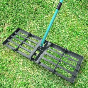 Breeze Touch Lawn Leveling Rake 48x10 Weighted & Collapsible Plate, Heavy Duty Yard Leveler Rake with 77" Adjustable Stainless Steel Handle, Lawn Tools for Gardening, Golf Course, Farm, Pasture