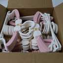 Baby Clothes Hangers, 11-14.5" Adjustable Kid Hangers for Newborn Closet, Plastic Small Infant Hanger for Toddler Pant, Child Coat Hanger for Boy Nursery Clothing, Girl Dresses, 50 Pack (Pink)