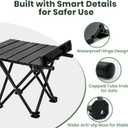 2 Pack Portable Camping Table Foldable, Ultralight Small Folding Beach Table with Carry Bag for Outdoor Travel, Beach, Camp, Picnic, BBQ, Cooking, Festival, Boat, Home Use (Black-S)