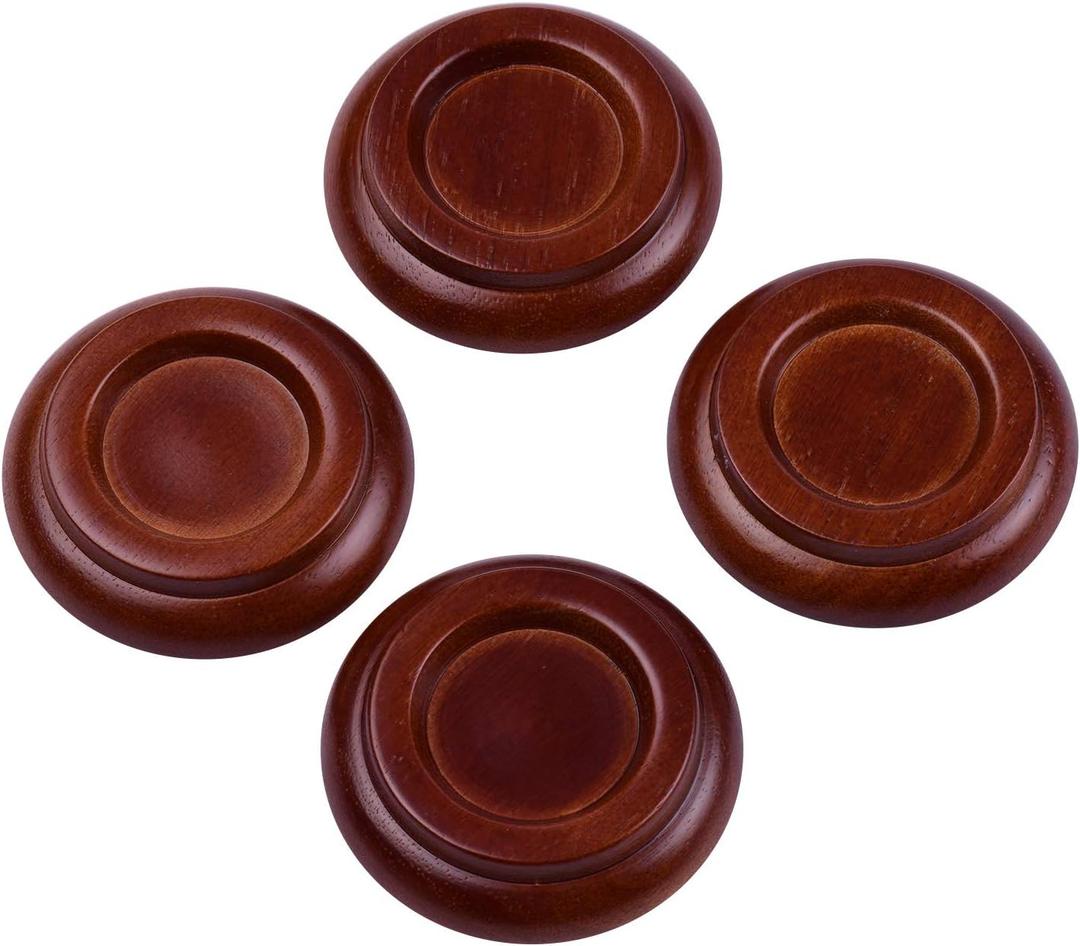 Piano Caster Cups for Upright Piano Wooden Piano Caster Piano Leg Floor Protectors with Non-Slip & Anti-Noise Foam Hardwood Floor Protectors