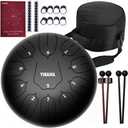 Steel Tongue Drum Percussion Instrument 11 Notes 12 inches Black