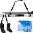 Mellbree Ski & Pole Carrier Straps, Snowboard, Pole and Boot Carry Sling Straps with Cushioned Shoulder Extended Ski Pole Strap for 2 Poles Easy Transportation of Your Ski Gear