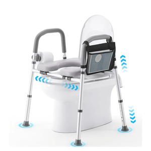 MEOFLIS Raised Toilet Seat with Handles, FSA HSA Eligible Adjustable Width and Height Elevated Toilet Seat Riser Seniors, Safety Handicap Toilet Seat for Elderly, Pregnant 350 lbs Heavy Duty