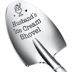 Fathers Day Gifts for Husband Dad,Large Husbands Ice Cream Shovel,Icecream Scoop Stainless Steel,Anniversary Birthday Gifts for Men Him Husband Dad Boyfriend(Husband's Ice Cream Shovel,Large)