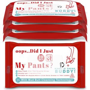 Timgle 4 Pack Funny Shart Butt Wet Wipes Christmas Novelty Wet Wipes Gag Gift for Adult Humor Wet Wipe Disposable Moist Towelettes for Friends or Family