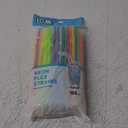 Jacent Flexible Disposable Drinking Straws, Bendable Plastic Neon Straws: 125 Count per Pack, Fun Bendy Kids Straws, Great For Summer Drinks, Crafts, Parties, And More