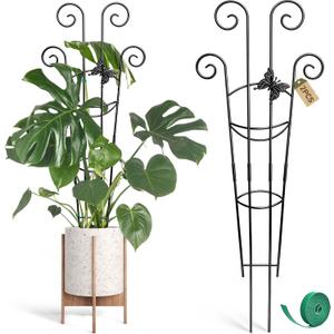 Coomin 32.6in Monstera Plant Support for Indoor Plants, 2P Trellis for Climbing Plants Indoor, Plant Climber Stakes for Potted Plants