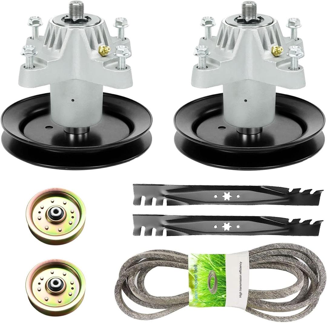 Deck Rebuild Kit for White Outdoor Troy Bilt Huskee 42'' LT542H Pony 13AD771G731, for MTD Gold 13AJ795G004,2 Blade 742-0616 2 Spindle 918-04456A 918-04461 96'' Belt 754-04060, 2 Idler 753-08171