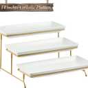 YHOSSEUN 3 Tier Serving Tray for Party, Tiered Serving Platters and Trays, 14 Inch Tiered Tray Stand, Dessert Stand, Serving Stand, Dessert Table Display Set with Collapsible Sturdier Metal Rack
