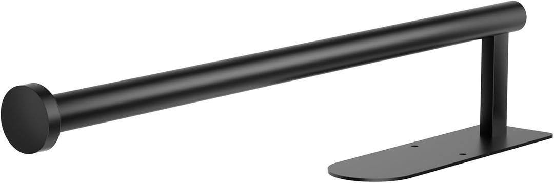 Paper Towel Holder, Self Adhesive or Screw Mounting, Black Wall Mount, SUS304 Stainless Steel Paper Towel Holder Under Cabinet for Kitchen, Counter, Cabinet, Bathroom