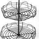 2-Tier Fruit Basket with Bird Nest Design - Charming Bird Handle, Multi-Functional Fruit and Vegetable Organizer for Kitchen Counter and Tabletop, Perfect Blend of Style and Practicality