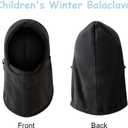 Classic Balaclava-Face-Mask for Kids - Boys Girls Lightweight Windproof UV Protector Neck Gaiter Skiing Cycling Scarf (Black)