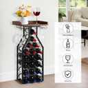 Wine Rack Floating Shelvesr Versatile Liquor Stand for Home Bar Mini Bar Table Wine Holder Stand Liquor Cabinet with Glass Holder Wood Tabletop 19 Bottles Floor Dining Room, Living Room, Medium