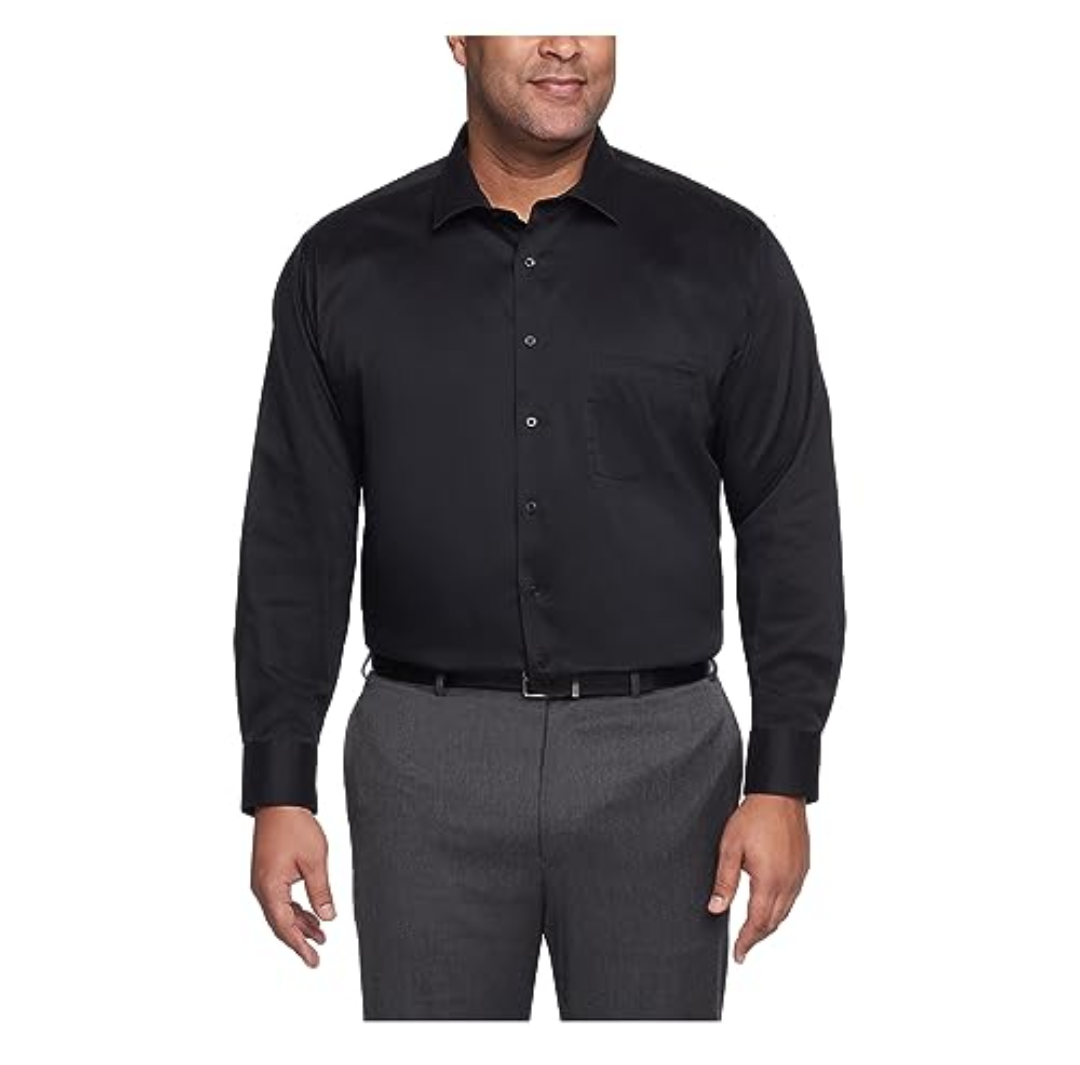 Van Heusen Men's Big FIT Dress Shirt Ultra Wrinkle Free Flex Collar Stretch (Big and Tall) 22 34-35