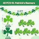 St Patricks Day Decorations - 4PCS Shamrock Garland Banner for Irish Party Supplies, DIY Clover Hanging Banners for Home Mantel Wall Decor, 8.2ft Long, Green & Light Green Felt