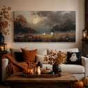 Anpeer Large Cute Halloween Ghost Canvas Wall Art, Full Moon, 20x40 Inch