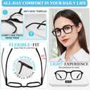 MARE AZZURO Large Square Reading Glasses Women Lightweight Readers 1.0 1.25 1.5 1.75 2.0 2.25 2.5 2.75 3.0 3.5 4.0 5.0 6.0 (Black)