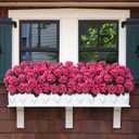 8 Bundles Artificial Flowers for Outdoors, Realistic Geraniums Fake Flowers for Decorations, UV Resistant Silk Faux Flowers Plants for Outside Garden Porch Planter Yard Patio Home Decor (Rose Red)