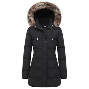 TYBBNY Women's Winter Coat Waterproof Long Insulated Parka with Detachable Hood - Fleece Lined, Windproof, Multiple Pockets Winter Jacket for Cold Weather & Outdoor Activities, Size L