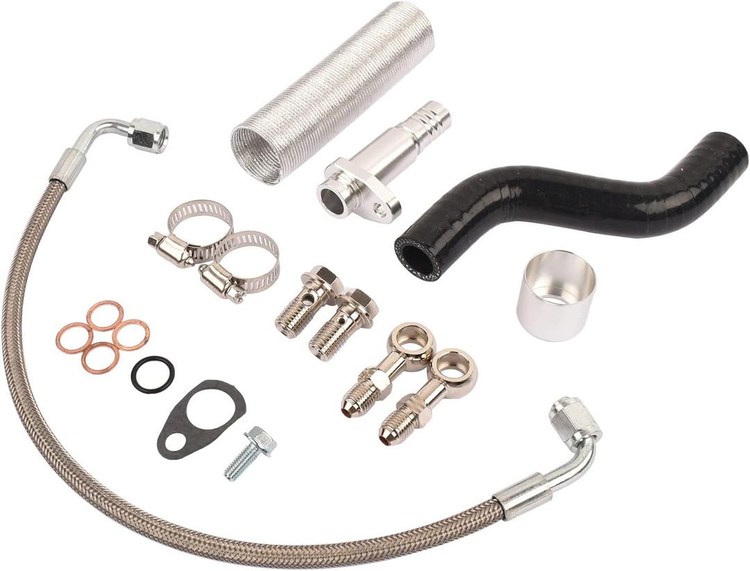 Oil Feed & Return Line Kit Replacment for Mini Cooper S JCW R55 R56 R57 R58 R59 R60 1.6L 2007-13 hatchback, 2009-15 convertible, 2008-14 clubman # 11657600890 11657565912 020-0201A