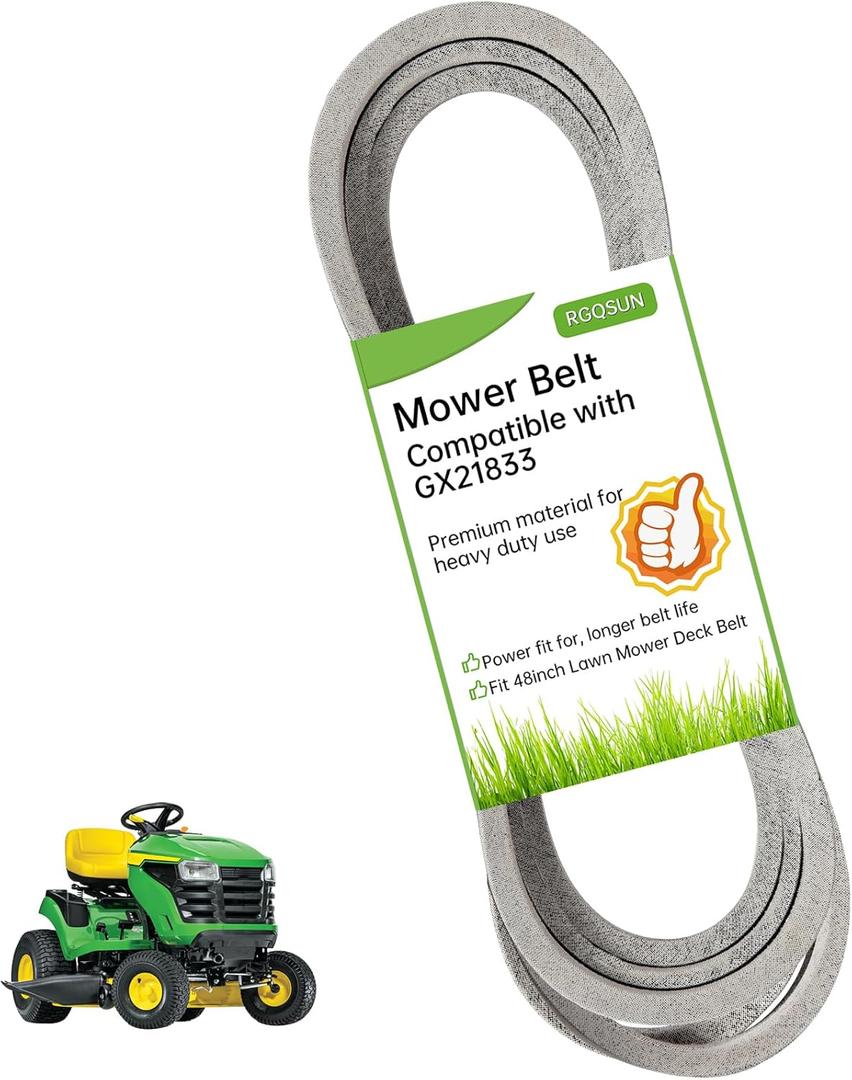 Lawn Mower Drive Belt Compatible with John Deere GX21833 GX20571, 48 inch Deck Drive Belt Compatible with L120 L130 LA130 LA140 X140 X165 D140 D150 E140 E150 145 155C Lawn Mower Drive Belt Compatible with John Deere GX21833 GX20571, 48 inch Deck Drive Belt Compatible with L120 L130 LA130 LA140 X140 X165 D140 D150 E140 E150 145 155C