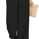 KICZOY Women Flowy Pants Drawstring Waist Wide Leg Palazzo Beach Pants Loose Fit with Pockets, Size M