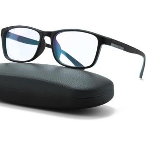 Anti Blue Light Glasses Men, Mens Blue Light Glasses With UV400 Protection, Fake Glasses For Computer Eye Strain (Black)