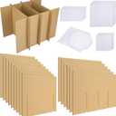 4 Sets Dish Packing Kit,Glass Dividers for Moving Boxes,Kitchen Dish Pack Kit with 30 pcs Foam Pouches Fits in 16x12x12" Box for Packing Shipping(Box Not Included) (4 Sets)