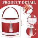 Teenyyou 24 Pcs Football Baskets with Handles Fabric Candy Bucket Sports Canvas Baskets Trick or Treat Gift Tote Bags for Party Favors