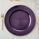 13" Charger Plates -Set of 12 - Acrylic Purple Round Beaded Disposable Chargers, Ideal for Dinner Party Wedding Bulk Events Tabletop Decoration Purple