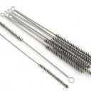 YXQ 10mm Tube Brush Stainless Steel Wire Bottle 11.4 inch Long-Handle Stiff Bristle Cleaning 12pcs