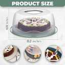13 Inch Cake Carrier with Locking Lid and Handle, Stylish Big Round Container for Kitchen Storage, BPA Free Stand, Plastic Holder for Transporting, Donuts, Cupcakes, Pies (Gray, Set of 1)