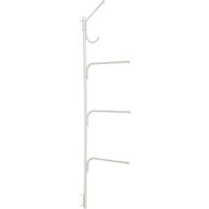 Household Essentials Hinge-It Clutterbuster Valet Family Towel Bar, White