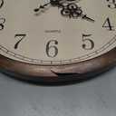Bernhard Products Vintage Brown Wall Clock Silent Non Ticking 18 Inch Extra Large Quality Quartz Battery Operated Round Decorative Easy to Read for Home Kitchen Living/ Dining Room Bedroom Office