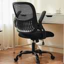 Sweetcrispy Computer Desk Chair, Swivel Task Chair with Lumbar Support, 18.49"D