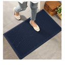 Sturdy Front Door Mat, Absorbent Muddy Dirt Resist Welcome Door Mats Outdoor Indoor, Stain and Fade Resistant, Non-Slip Backing Entry Mat Low Profile Doormat for Entryway, 29×17, Blue